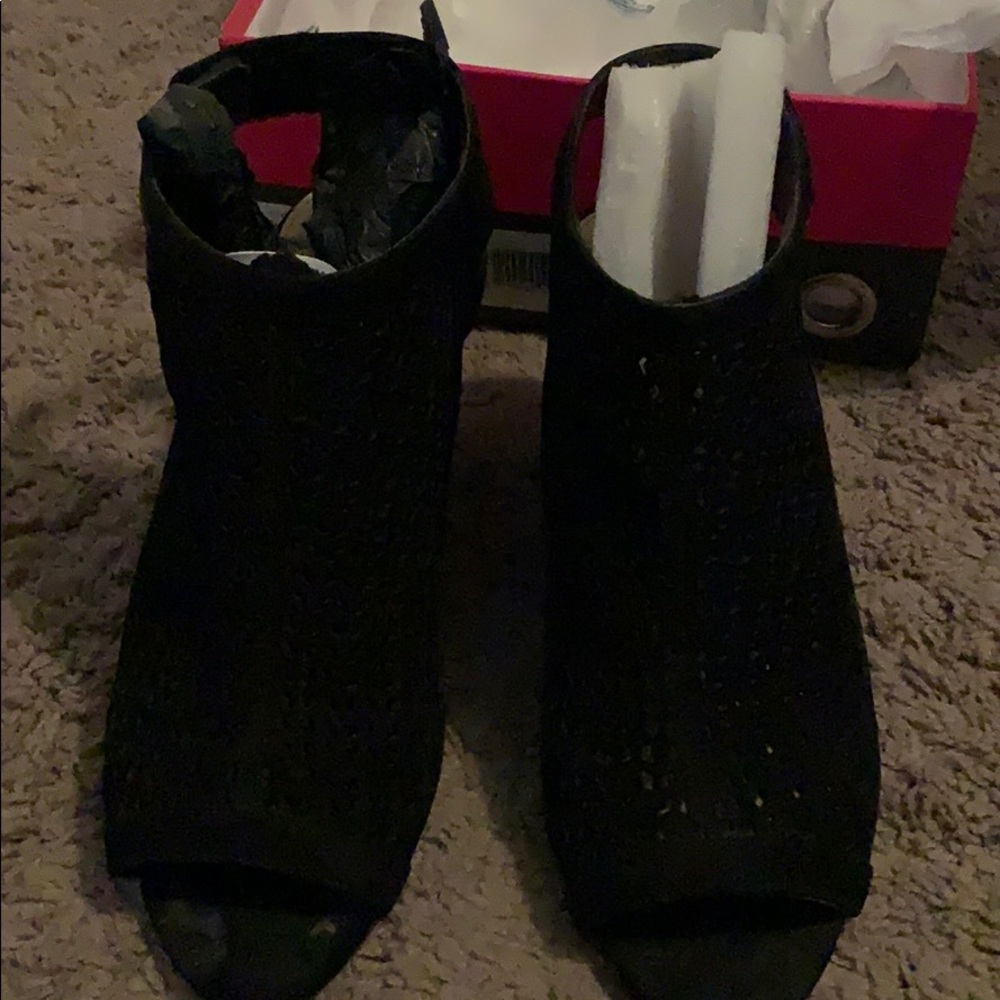 Black peep toe booties